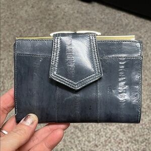 Vintage eel skin grey Leather Women's Wallet